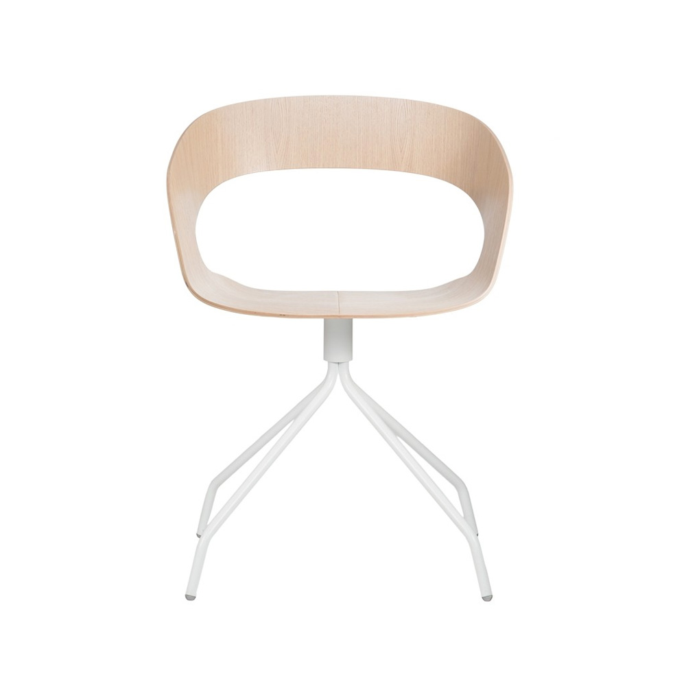 05_Ply_Collection_Chat_swivel_bleached_oak_white_frame_04 - Edella Plycollection Chat swivel istuin bleached oak / jalusta white