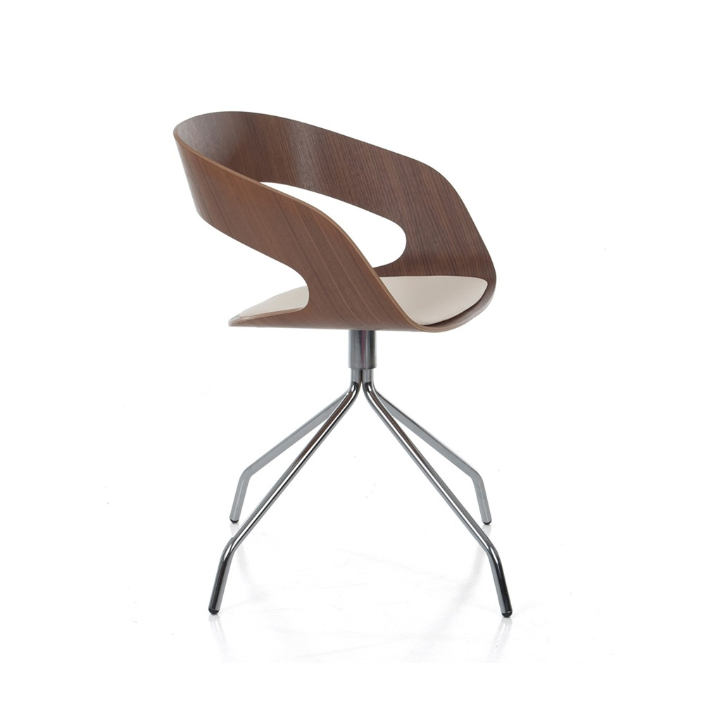 21_Ply_Collection_Chat_swivel_walnut_upholstered_01 - Edella Plycollection Chat swivel istuin walnut / jalusta chromed istuinverhoiltu