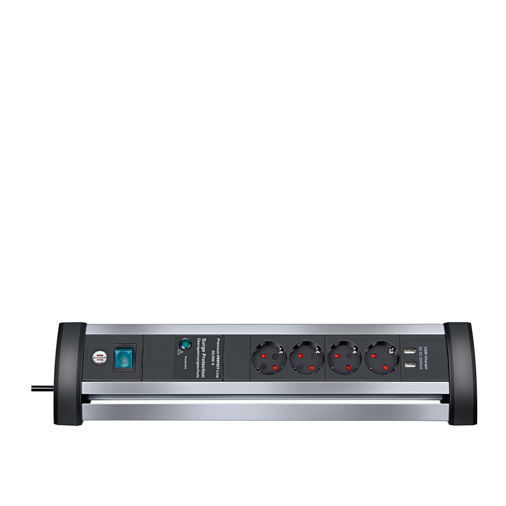 Brennenstuhl_Alu-Office-Line_60000A_extension_socket_USB_jatkojohto_pistorasiat_työpöydälle_neljällä_pistokkeella_ylijännitesuoja_USB_01 - Edella Brennenstuhl Alu-Office-Line extension socket USB 4-way ylijännitesuojattu jatkojohto työpöydälle