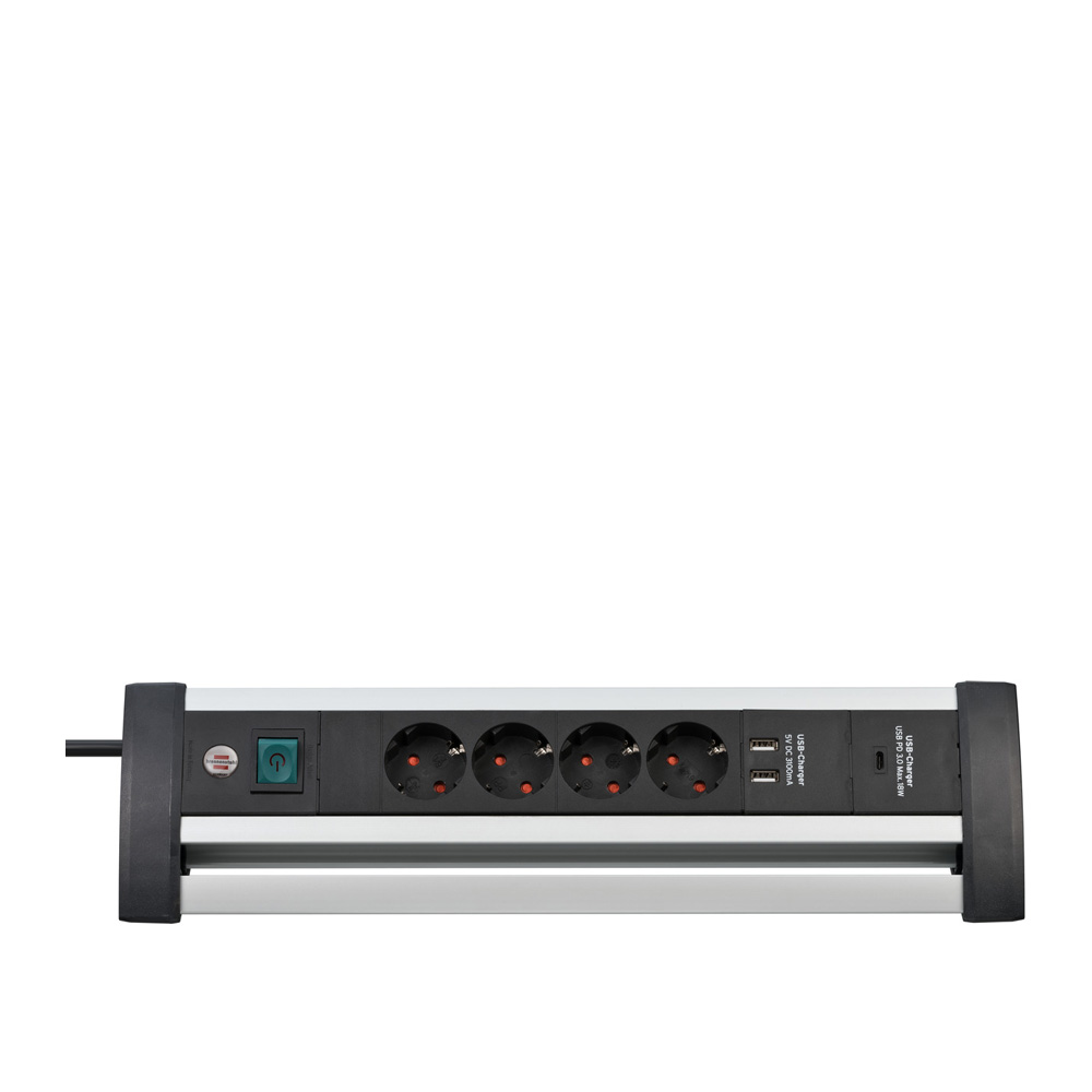 Brennenstuhl_Alu-Office-Line_Extension_Sockets_with_USB-USB-C_Power_jatkojohto_pistorasiat_työpöydälle_neljällä_pistokkeella_USB-C-portit_01 - Edella Brennenstuhl Alu-Office-Line extension socket USB/USB-C 4-way jatkojohto työpöydälle