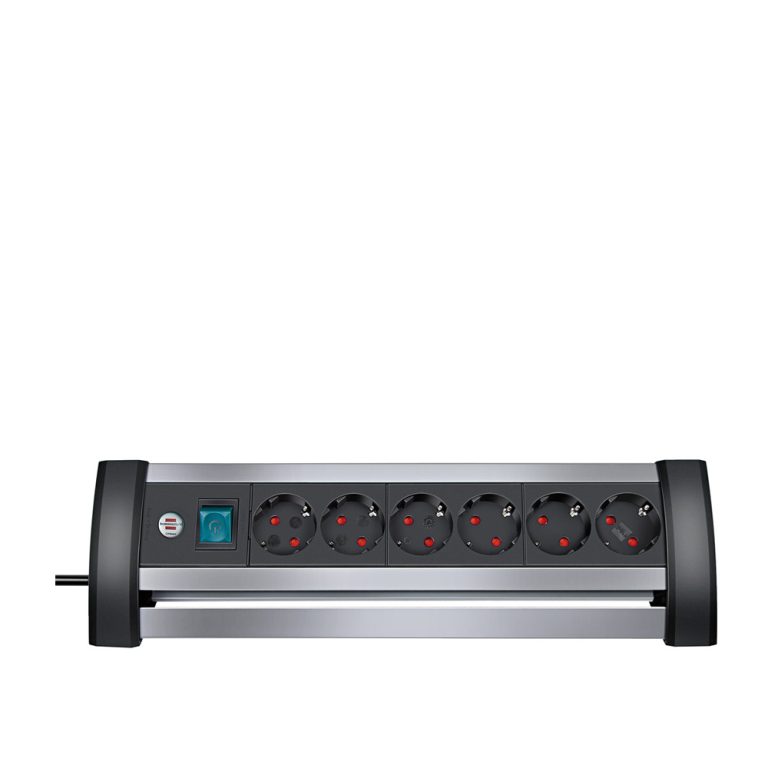 Brennenstuhl Alu-Office-Line extension socket 6-way jatkojohto työpöydälle