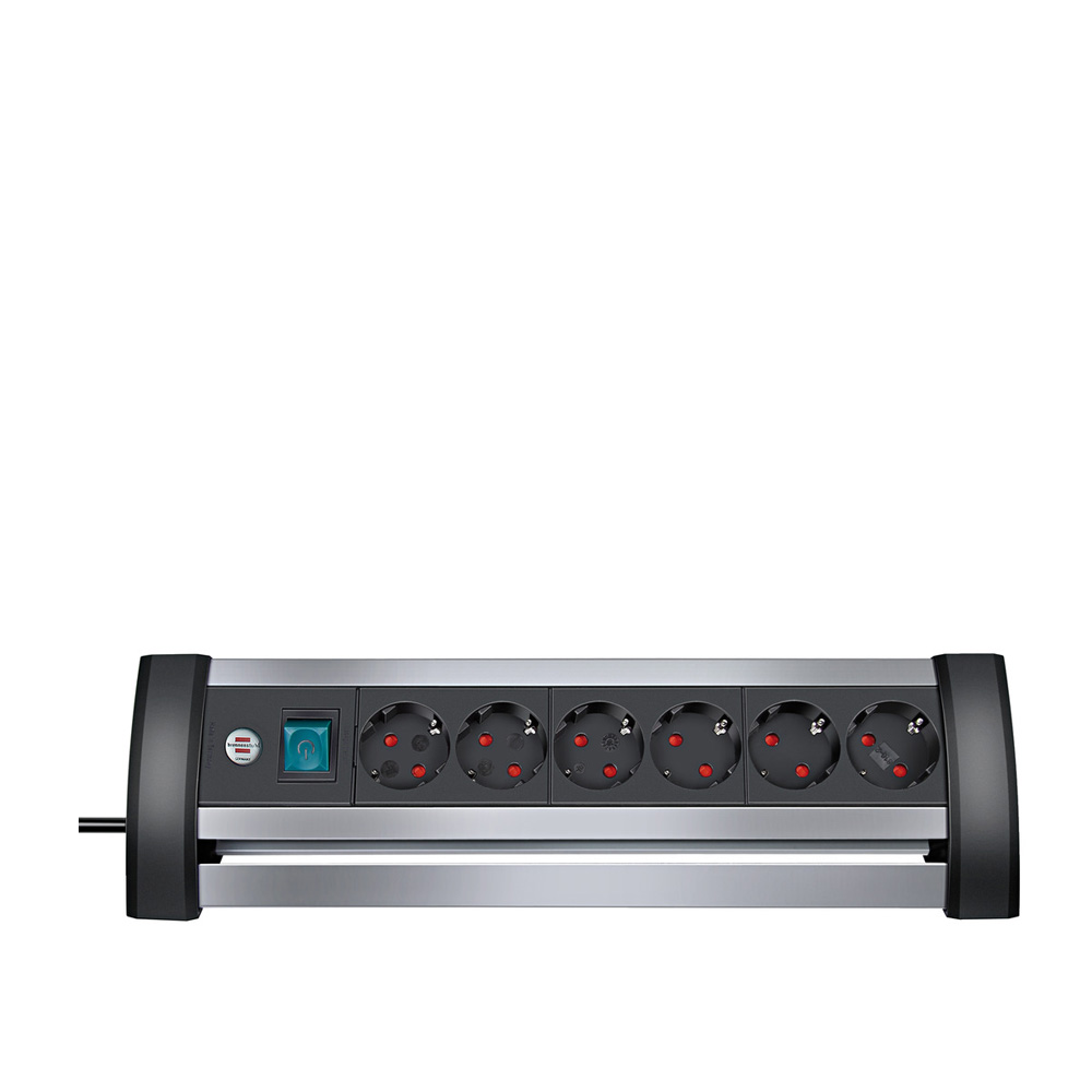 Brennenstuhl Alu-Office-Line extension socket 6-way jatkojohto työpöydälle