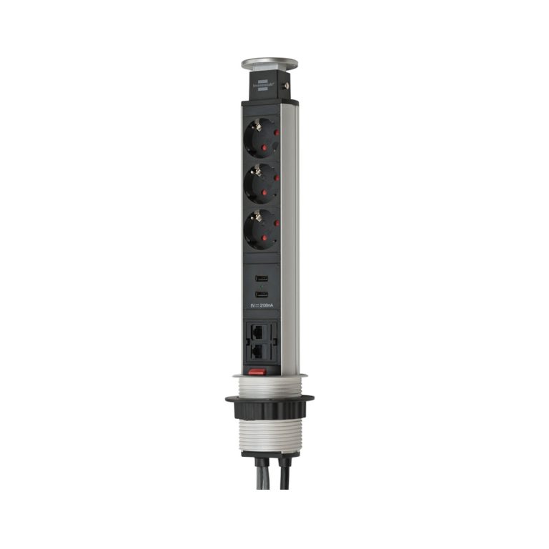 Brennenstuhl Tower Power USB/LAN Desktop Extension Socket tornipistorasia