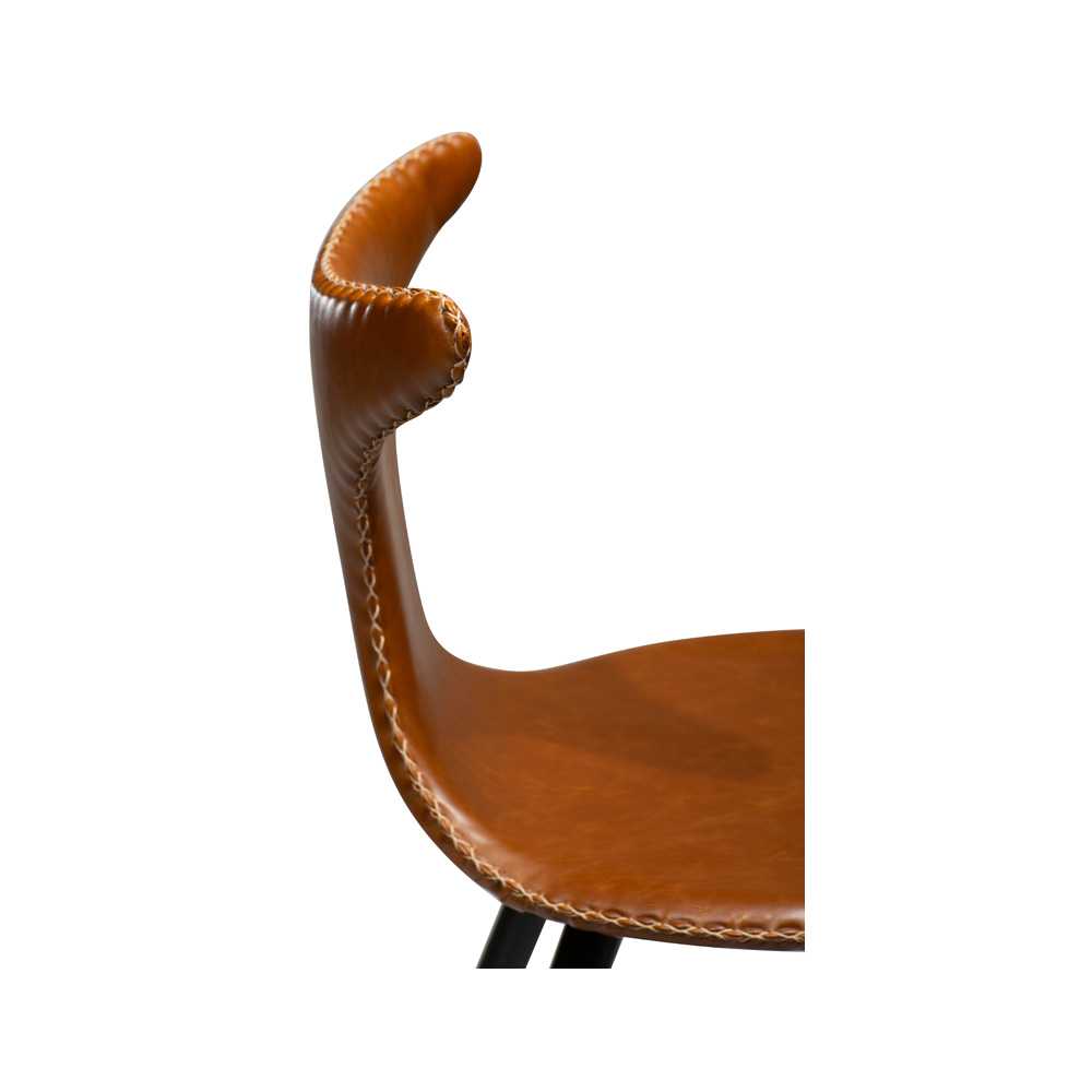 Danform_DOLPHIN_BAR_STOOL_Baarituoli_matala_vintage_light_brown_art_leather_w_black_metal_legs_06 - Edella Dan-Form Dolphin Counter Stool baarituoli matala