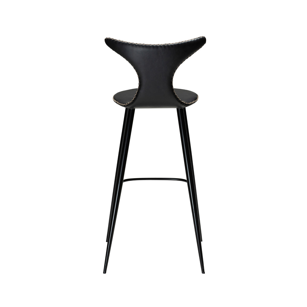 Danform_DOLPHIN_BAR_STOOL_Baarituoli_vintage_black_art_leather_w_black_metal_legs_02 - Edella Dan-Form Dolphin Bar Stool baarituoli korkea