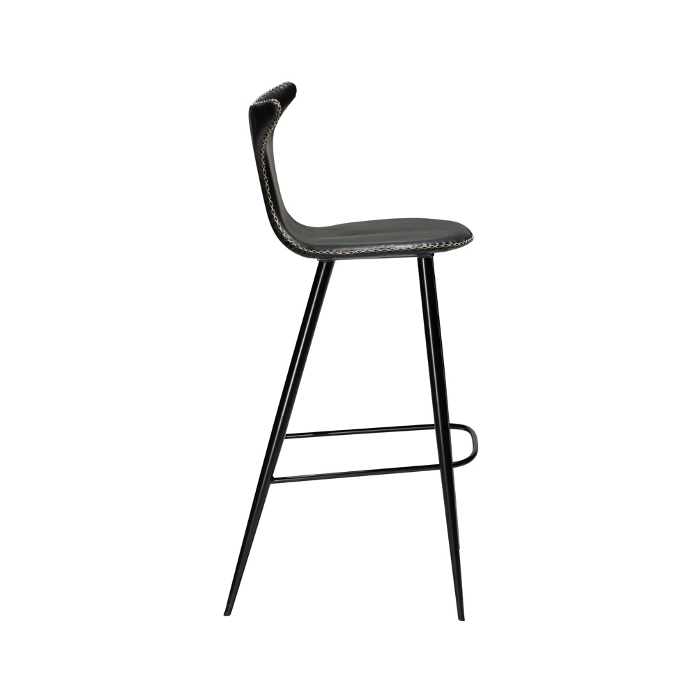 Danform_DOLPHIN_BAR_STOOL_Baarituoli_vintage_black_art_leather_w_black_metal_legs_05 - Edella Dan-Form Dolphin Bar Stool baarituoli korkea