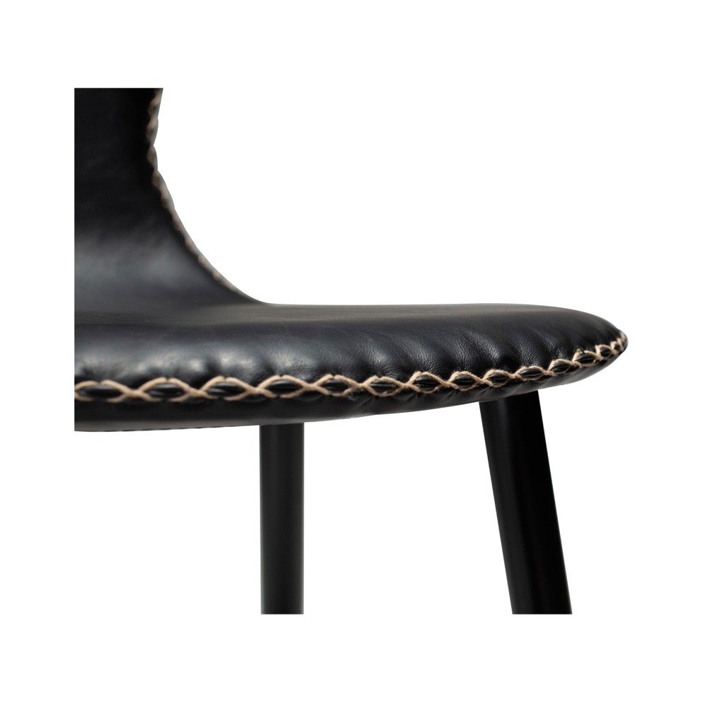 Danform_DOLPHIN_BAR_STOOL_Baarituoli_vintage_black_art_leather_w_black_metal_legs_06 - Edella Dan-Form Dolphin Bar Stool baarituoli korkea