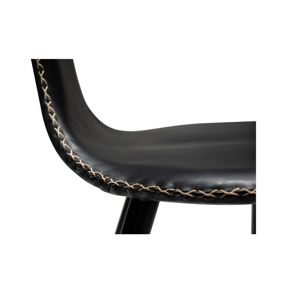 Danform_DOLPHIN_BAR_STOOL_Baarituoli_vintage_black_art_leather_w_black_metal_legs_07 - Edella Dan-Form Dolphin Bar Stool baarituoli korkea