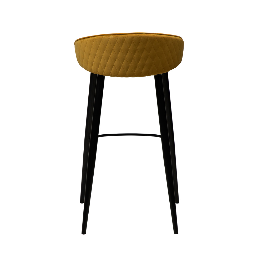 Danform_DUAL_BAR_STOOL_baarituoli_bronze_velvet_w_black_metal_legs_02 - Edella Dan-Form Dual Bar Stool korkea baarituoli sametti