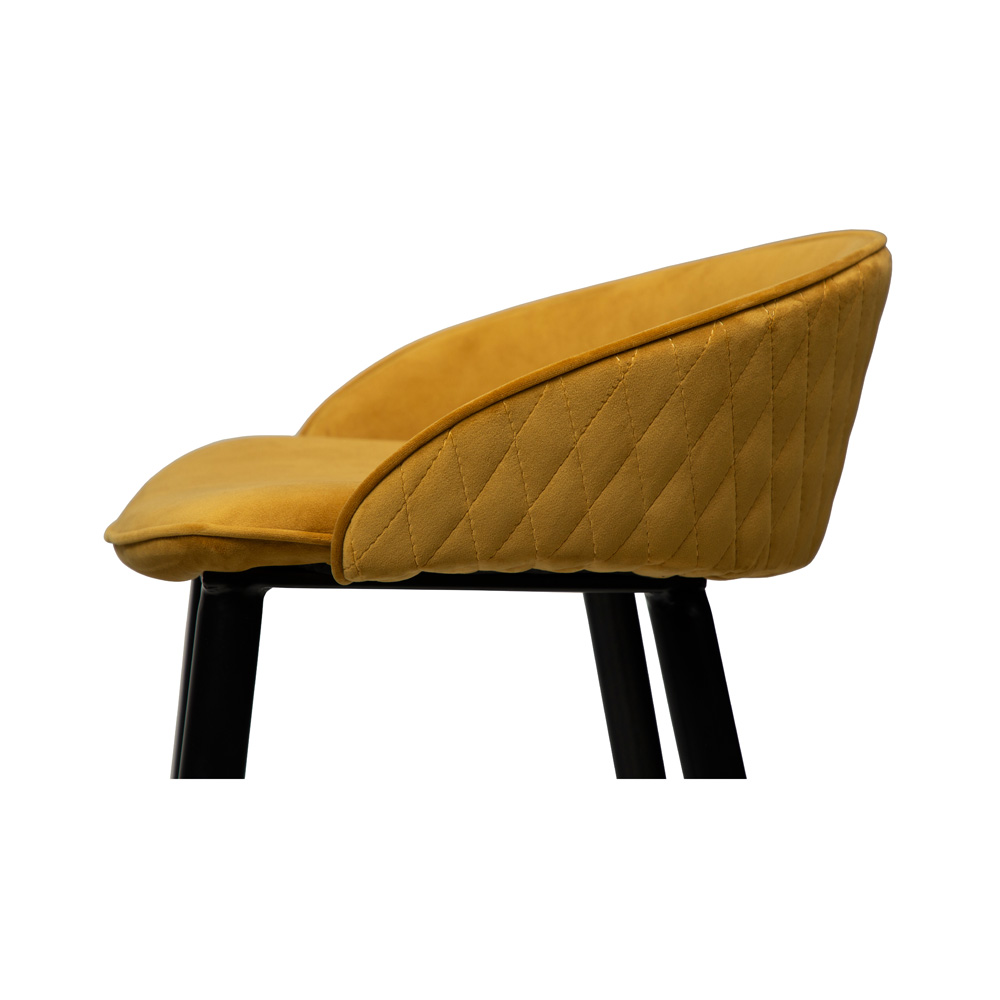 Danform_DUAL_BAR_STOOL_baarituoli_bronze_velvet_w_black_metal_legs_07 - Edella Dan-Form Dual Bar Stool korkea baarituoli sametti