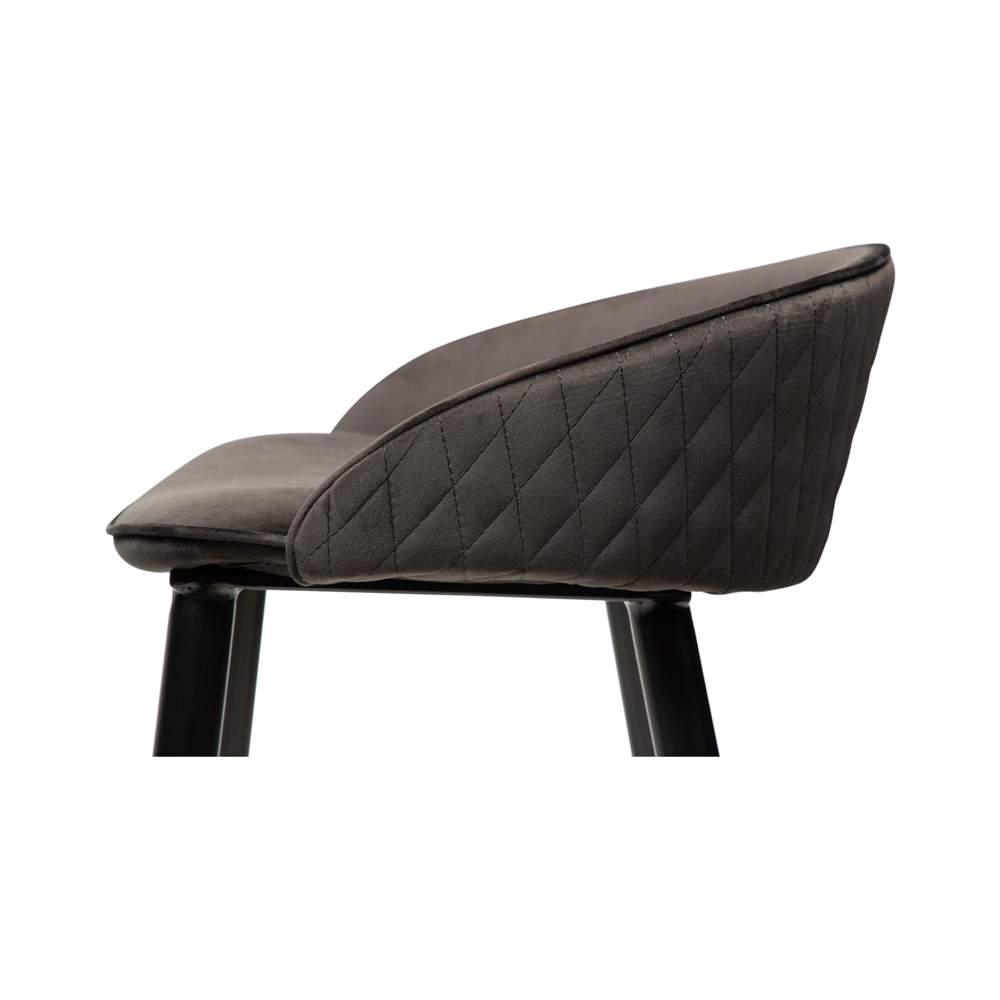 Danform_DUAL_BAR_STOOL_baarituoli_meteorite_black_velvet_w_black_metal_legs_10 - Edella Dan-Form Dual Bar Stool korkea baarituoli sametti