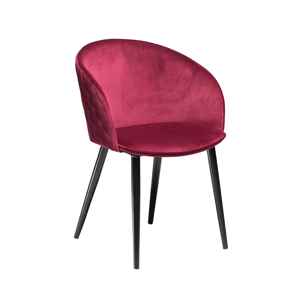 Danform_DUAL_CHAIR_RAVINTOLATUOLI_KAHVILATUOLI_deep_ruby_velvet_w_black_metal_legs_09 - Edella Dan-Form Dual Chair tuoli sametti