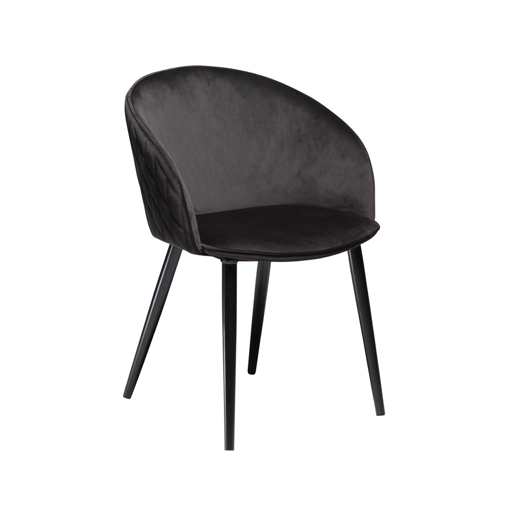 Danform_DUAL_CHAIR_RAVINTOLATUOLI_KAHVILATUOLI_meteorite_black_velvet_w_black_metal_legs_09 - Edella Dan-Form Dual Chair tuoli sametti