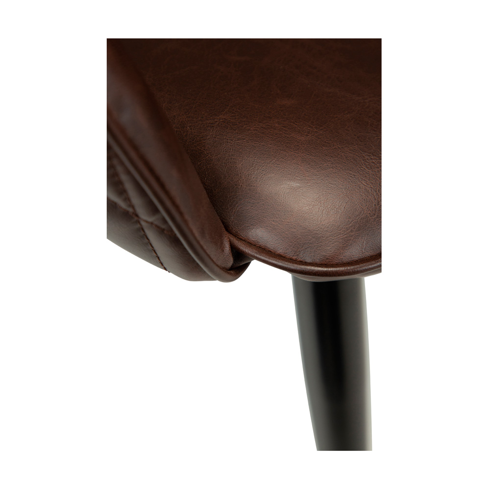 Danform_DUAL_CHAIR_RAVINTOLATUOLI_KAHVILATUOLI_vintage_cocoa_art_leather_w_black_metal_legs_06 - Edella Dan-Form Dual Chair tuoli keinonahka