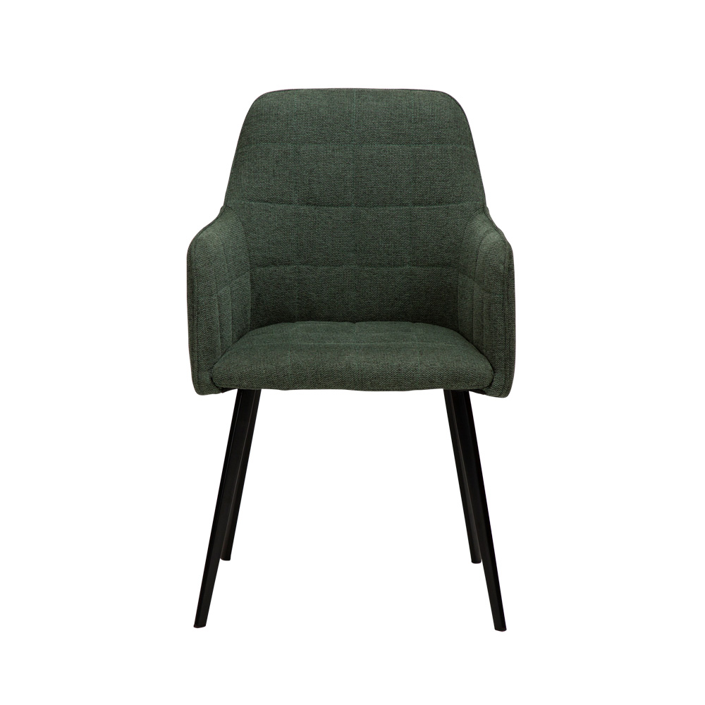 Danform_EMBRACE_ARMCHAIR_ravintolatuoli_kahvilatuoli_käsinojallinen_sage_green_fabric_kangas_mustilla_metallijaloilla_02 - Edella Dan-Form Embrace Armchair tuoli kangas