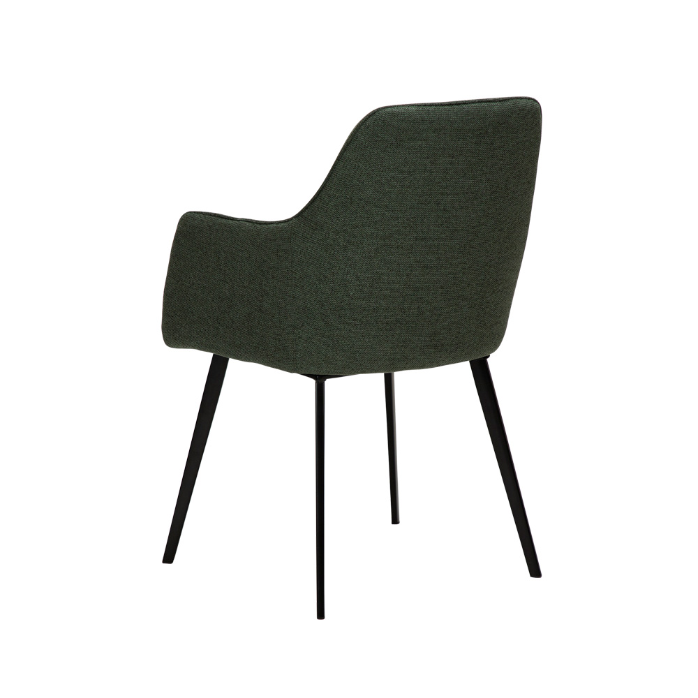 Danform_EMBRACE_ARMCHAIR_ravintolatuoli_kahvilatuoli_käsinojallinen_sage_green_fabric_kangas_mustilla_metallijaloilla_05 - Edella Dan-Form Embrace Armchair tuoli kangas