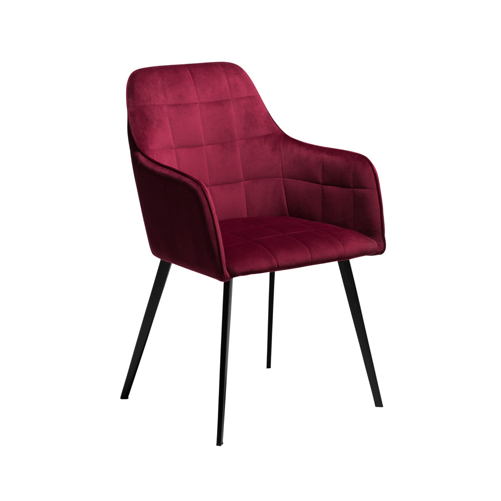 Danform_EMBRACE_CHAIR_RAVINTOLATUOLI_deep_ruby_velvet_w_black_legs_01 - Edella Dan-Form Embrace Armchair tuoli sametti