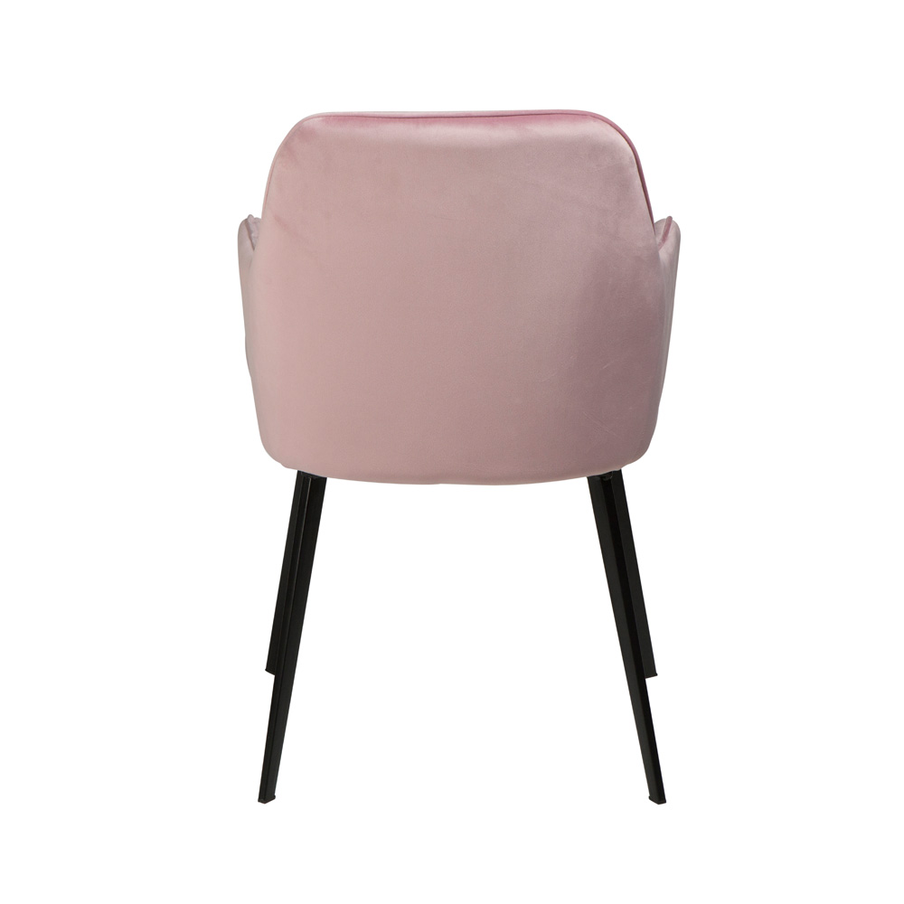 Danform_EMBRACE_CHAIR_RAVINTOLATUOLI_dusty_rose_velvet_w_black_legs_02 - Edella Dan-Form Embrace Armchair tuoli sametti