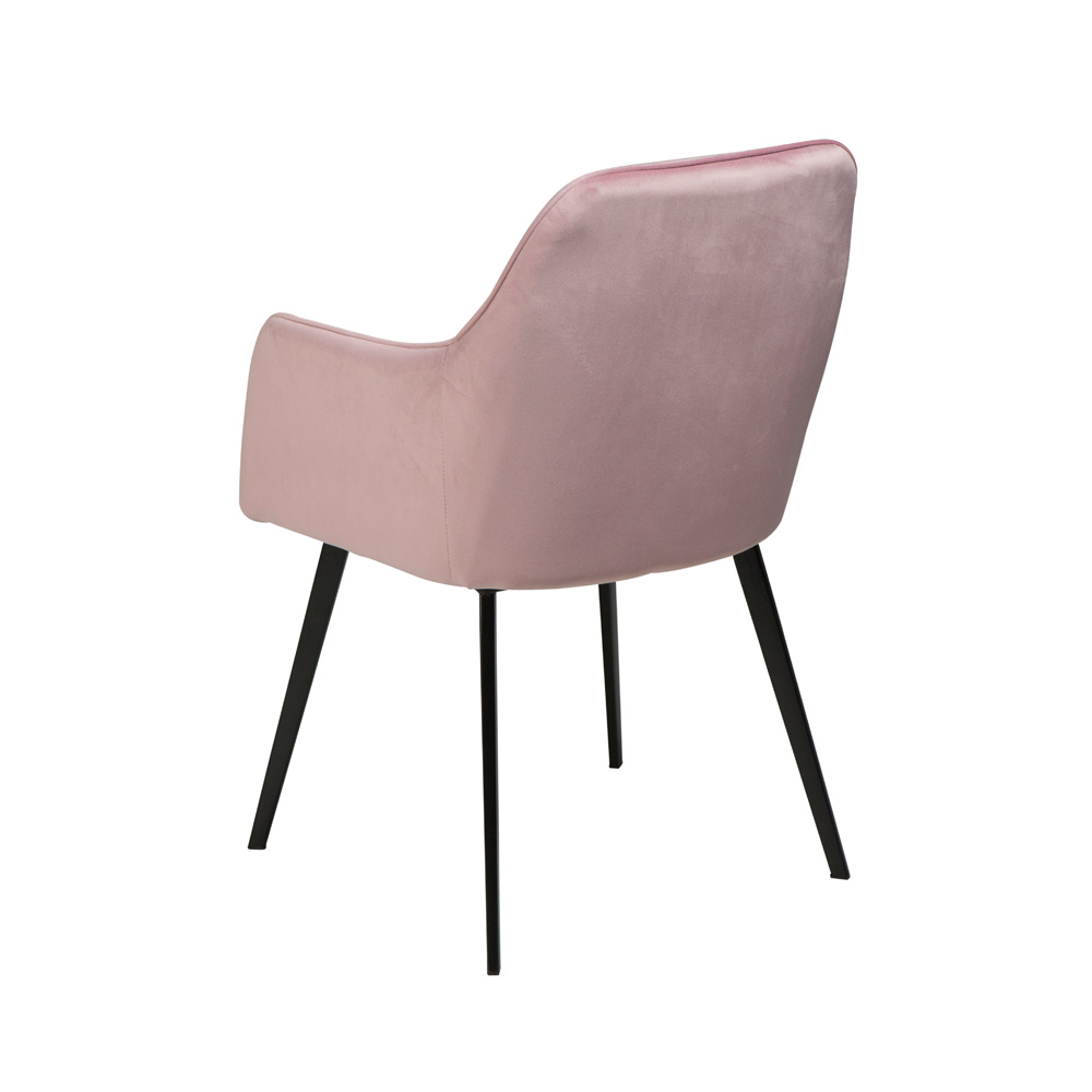 Danform_EMBRACE_CHAIR_RAVINTOLATUOLI_dusty_rose_velvet_w_black_legs_03 - Edella Dan-Form Embrace Armchair tuoli sametti