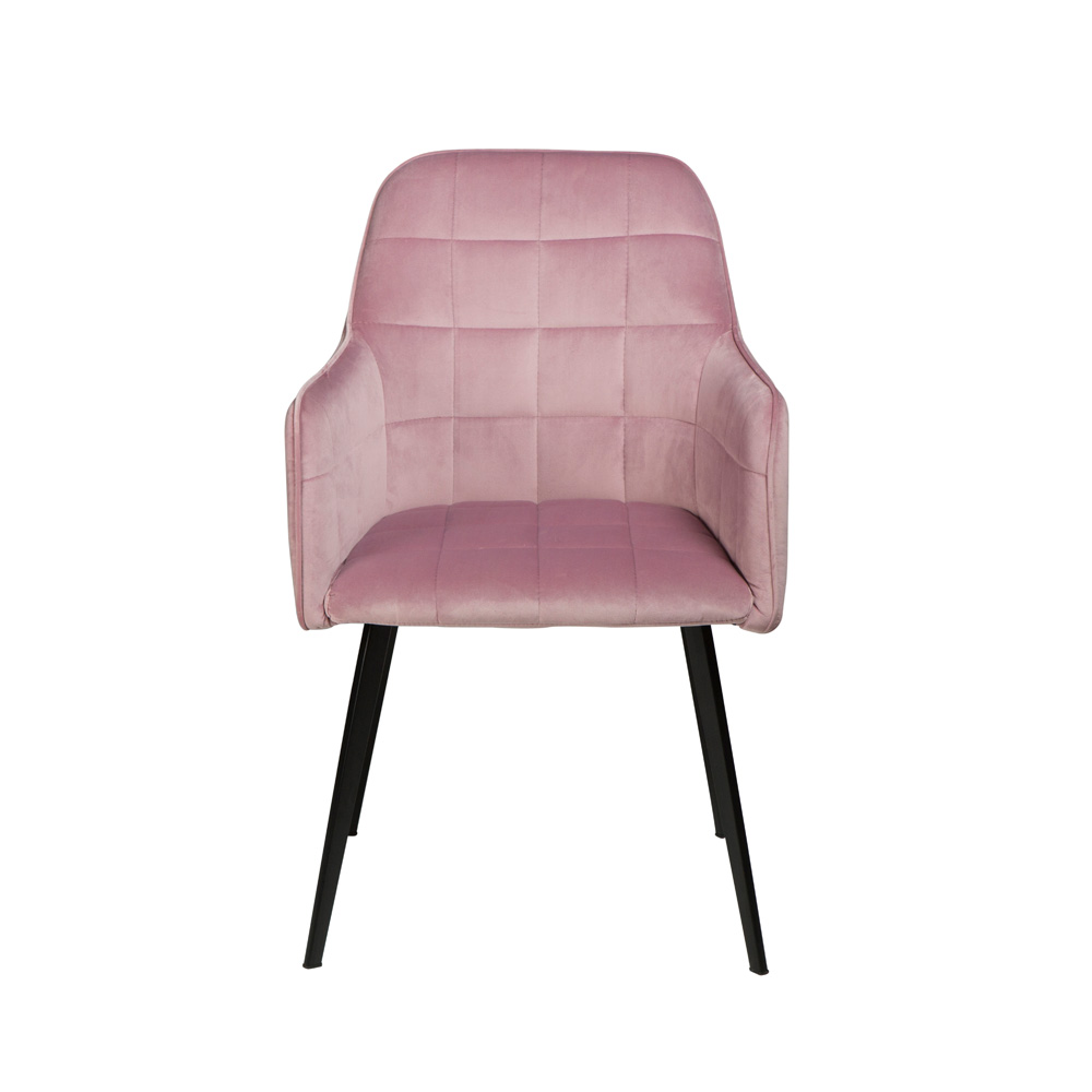 Danform_EMBRACE_CHAIR_RAVINTOLATUOLI_dusty_rose_velvet_w_black_legs_04 - Edella Dan-Form Embrace Armchair tuoli sametti