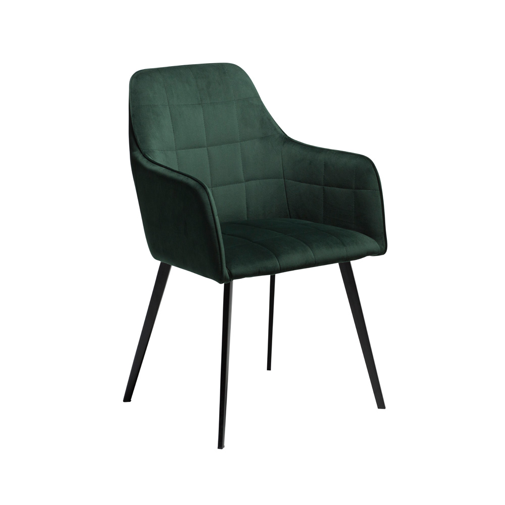 Danform_EMBRACE_CHAIR_RAVINTOLATUOLI_emerald_green_velvet_w_black_legs_01 - Edella Dan-Form Embrace Armchair tuoli sametti