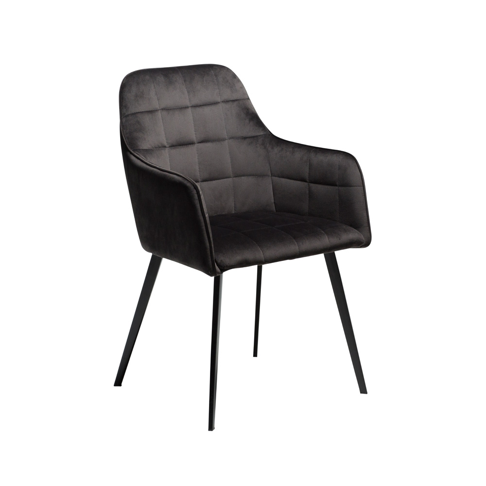 Danform_EMBRACE_CHAIR_RAVINTOLATUOLI_meteorite_black_velvet_w_black_legs_01 - Edella Dan-Form Embrace Armchair tuoli sametti