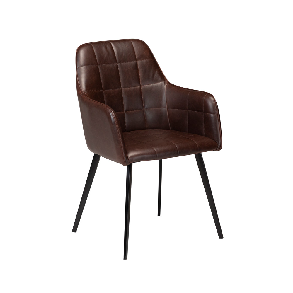 Danform_EMBRACE_CHAIR_RAVINTOLATUOLI_vintage_cocoa_art_leather_w_black_legs_01 - Edella Dan-Form Embrace Armchair tuoli keinonahka