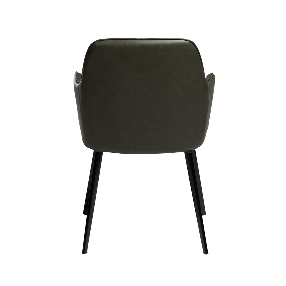 Danform_EMBRACE_CHAIR_RAVINTOLATUOLI_vintage_green_art_leather_w_black_legs_02 - Edella Dan-Form Embrace Armchair tuoli keinonahka