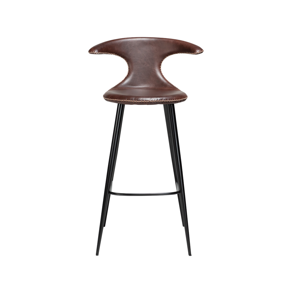 Danform_FLAIR_BAR_STOOL_baarituoli_vintage_cocoa_art_leather_w_black_metal_legs_04 - Edella Dan-Form Flair Bar Stool baarituoli korkea