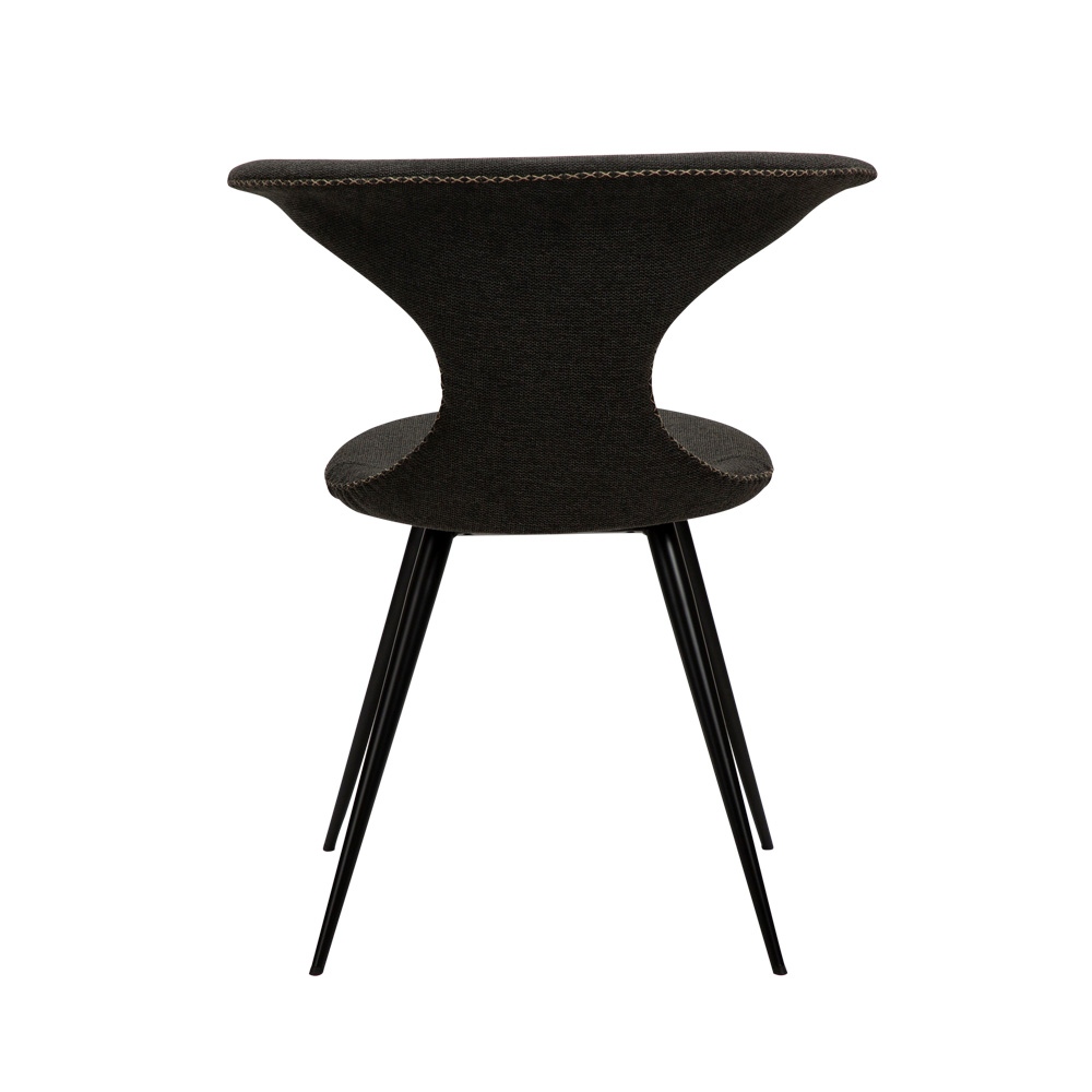 Danform_FLAIR_CHAIR_ravintolatuoli_kahvilatuoli_crow_black_fabric_kangas_mustilla_metallijaloilla_04 - Edella Dan-Form Flair Chair tuoli kangas