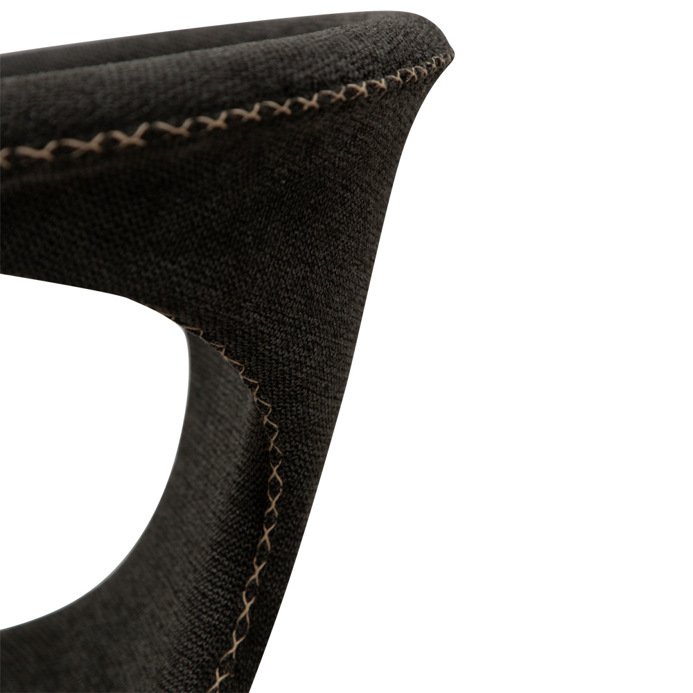Danform_FLAIR_CHAIR_ravintolatuoli_kahvilatuoli_crow_black_fabric_kangas_mustilla_metallijaloilla_07 - Edella Dan-Form Flair Chair tuoli kangas