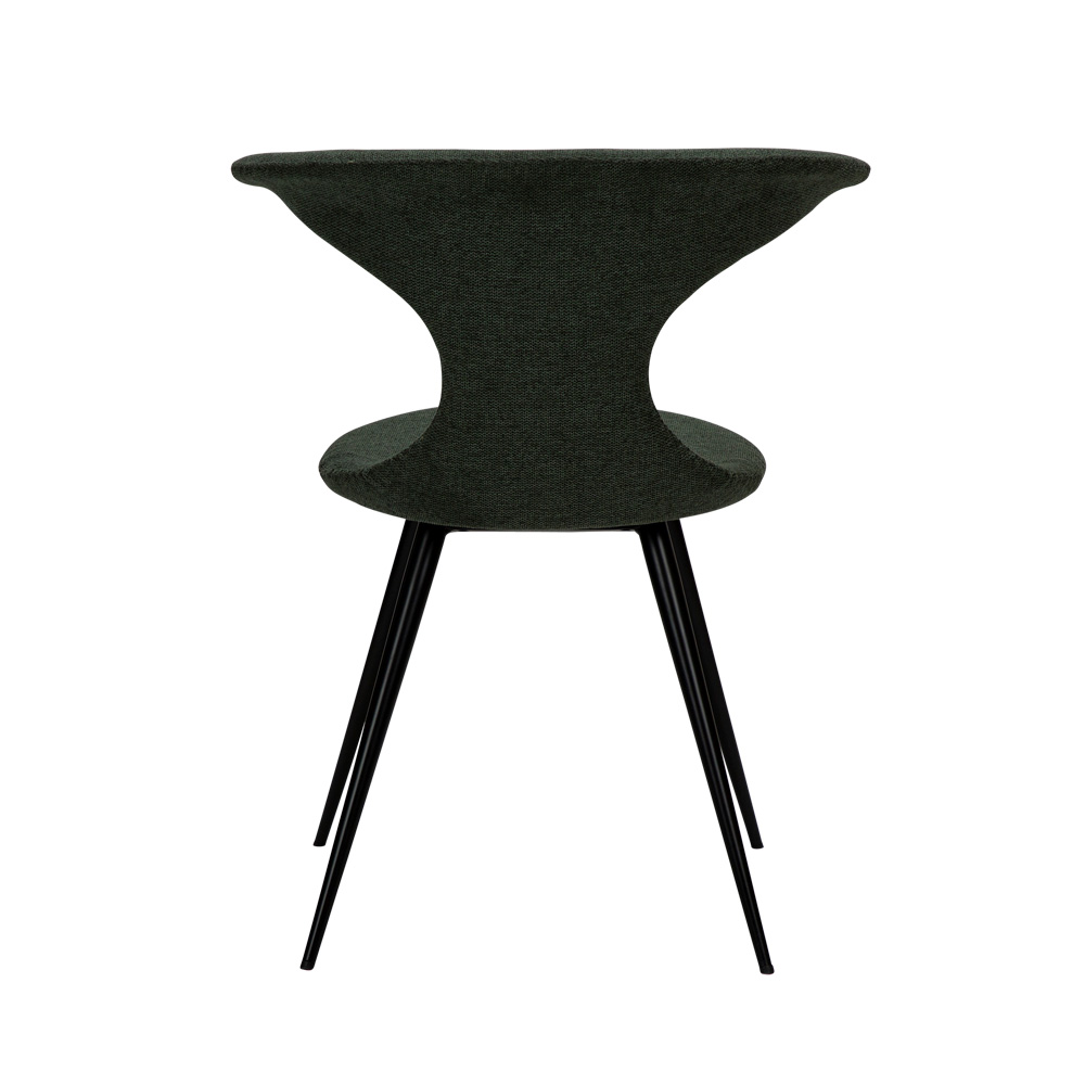 Danform_FLAIR_CHAIR_ravintolatuoli_kahvilatuoli_sage_green_fabric_kangas_mustilla_metallijaloilla_04 - Edella Dan-Form Flair Chair tuoli kangas