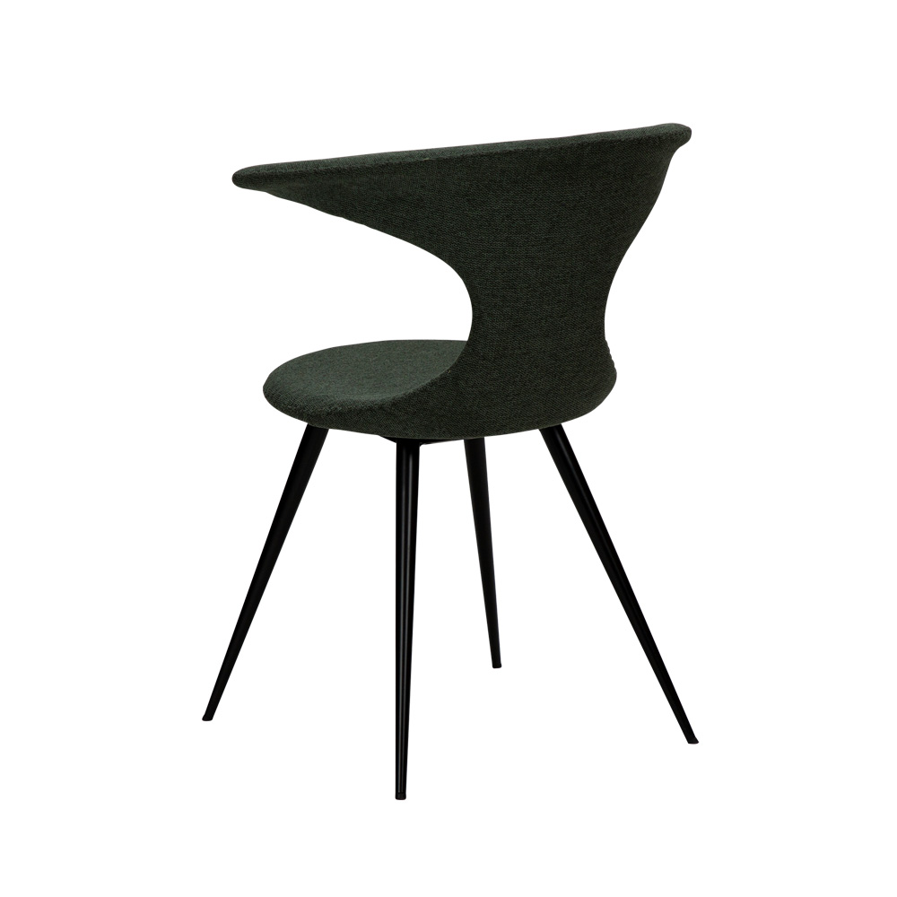 Danform_FLAIR_CHAIR_ravintolatuoli_kahvilatuoli_sage_green_fabric_kangas_mustilla_metallijaloilla_05 - Edella Dan-Form Flair Chair tuoli kangas