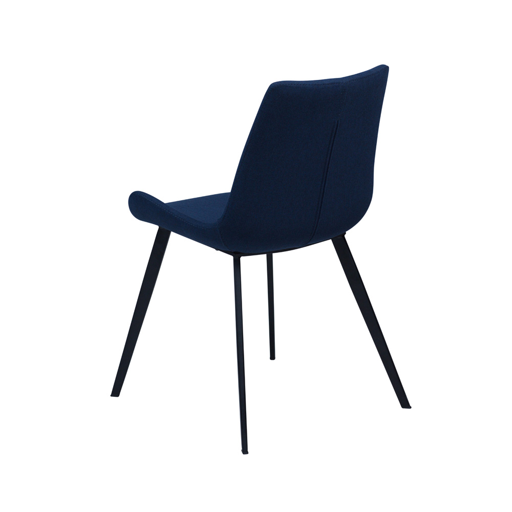 Danform_HYPE_CHAIR_RAVINTOLATUOLI_KAHVILATUOLI_midnight_blue_fabric_w_black_metal_legs_02 - Edella Dan-Form Hype Chair tuoli kangas