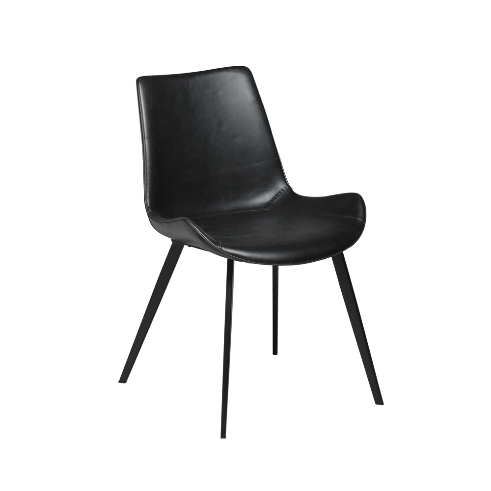Danform_HYPE_CHAIR_RAVINTOLATUOLI_KAHVILATUOLI_vintage_black_art_leather_w_black_metal_legs_01 - Edella Dan-Form Hype Chair tuoli keinonahka