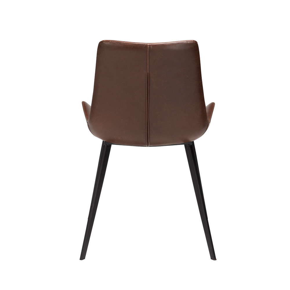 Danform_HYPE_CHAIR_RAVINTOLATUOLI_KAHVILATUOLI_vintage_cocoa_art_leather_w_black_metal_legs_02 - Edella Dan-Form Hype Chair tuoli keinonahka