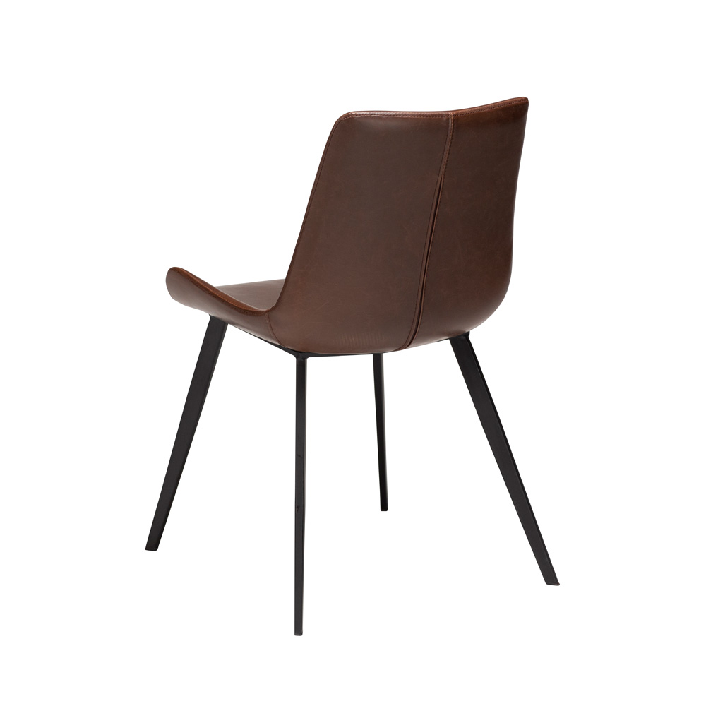 Danform_HYPE_CHAIR_RAVINTOLATUOLI_KAHVILATUOLI_vintage_cocoa_art_leather_w_black_metal_legs_03 - Edella Dan-Form Hype Chair tuoli keinonahka