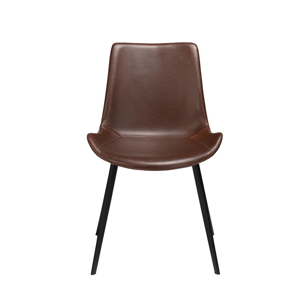 Danform_HYPE_CHAIR_RAVINTOLATUOLI_KAHVILATUOLI_vintage_cocoa_art_leather_w_black_metal_legs_04 - Edella Dan-Form Hype Chair tuoli keinonahka
