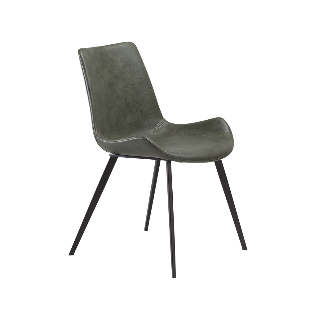 Danform_HYPE_CHAIR_RAVINTOLATUOLI_KAHVILATUOLI_vintage_green_art_leather_w_black_metal_legs_01 - Edella Dan-Form Hype Chair tuoli keinonahka