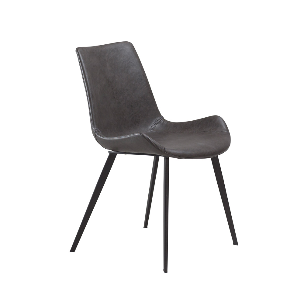 Danform_HYPE_CHAIR_RAVINTOLATUOLI_KAHVILATUOLI_vintage_grey_art_leather_w_black_metal_legs_01 - Edella Dan-Form Hype Chair tuoli keinonahka