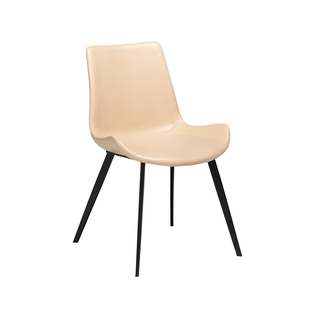 Danform_HYPE_CHAIR_RAVINTOLATUOLI_KAHVILATUOLI_vintage_ivory_art_leather_w_black_metal_legs_01 - Edella Dan-Form Hype Chair tuoli keinonahka