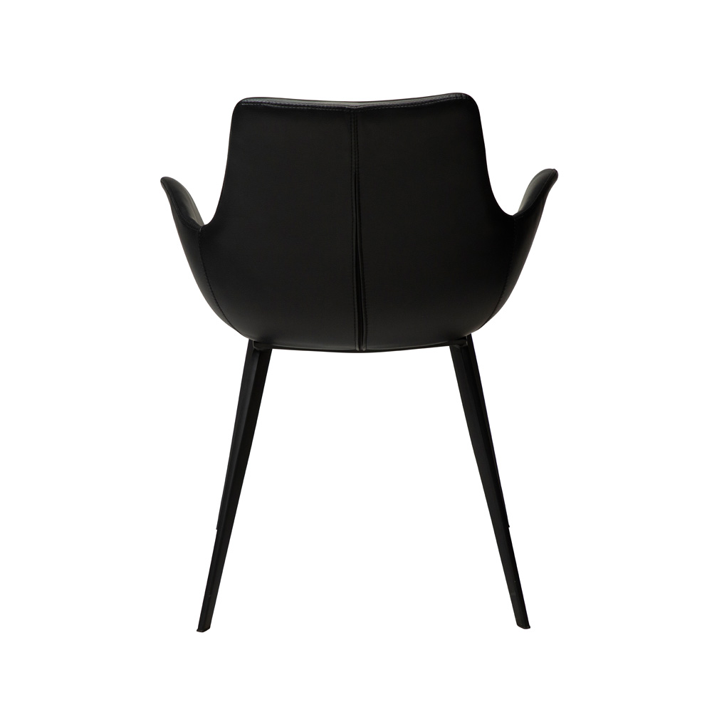 Danform_HYPE_CHAIR_W_ARM_RAVINTOLATUOLI_KAHVILATUOLI_black_art_leather_w_black_metal_legs_02 - Edella Dan-Form Hype Armchair tuoli käsinojallinen