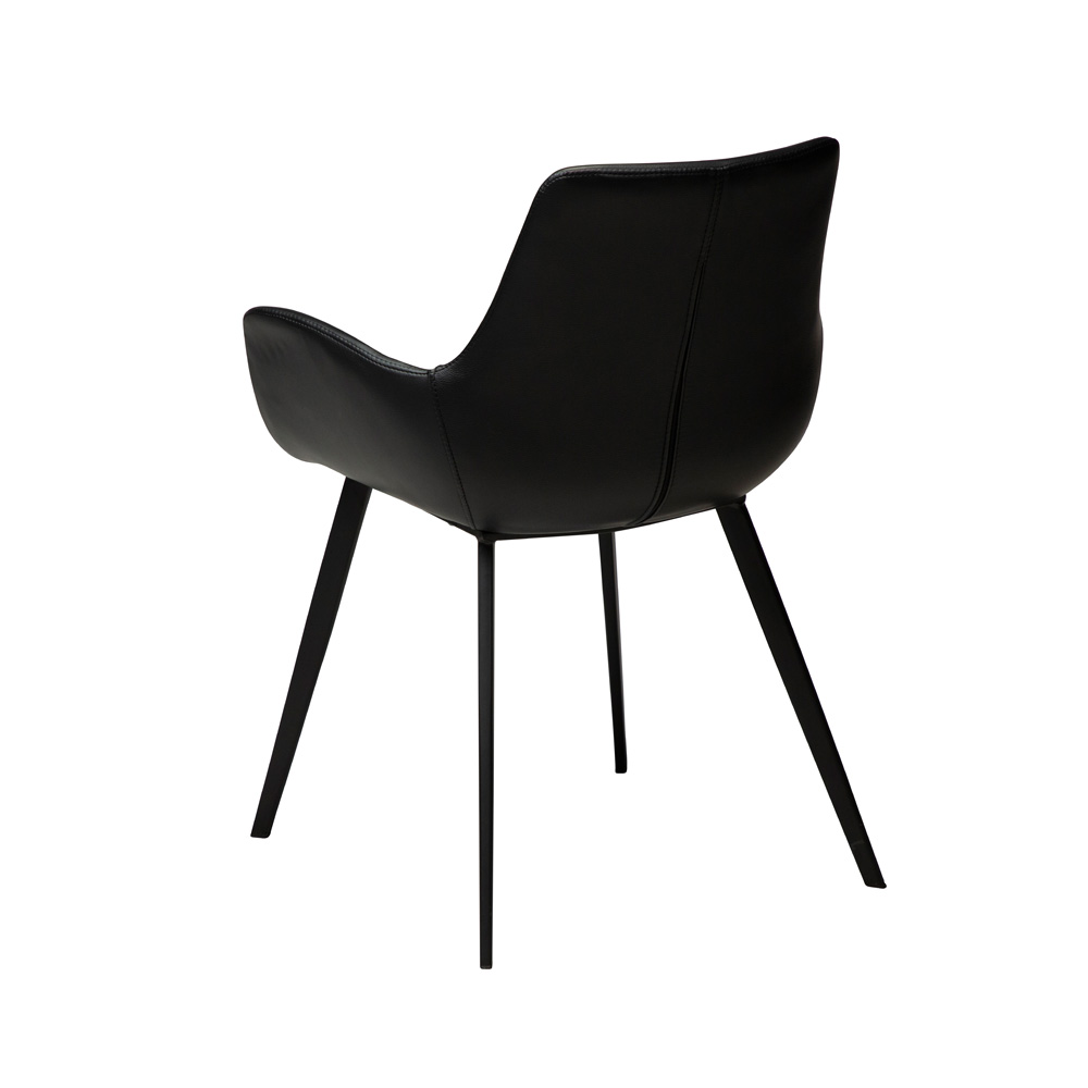 Danform_HYPE_CHAIR_W_ARM_RAVINTOLATUOLI_KAHVILATUOLI_black_art_leather_w_black_metal_legs_03 - Edella Dan-Form Hype Armchair tuoli käsinojallinen