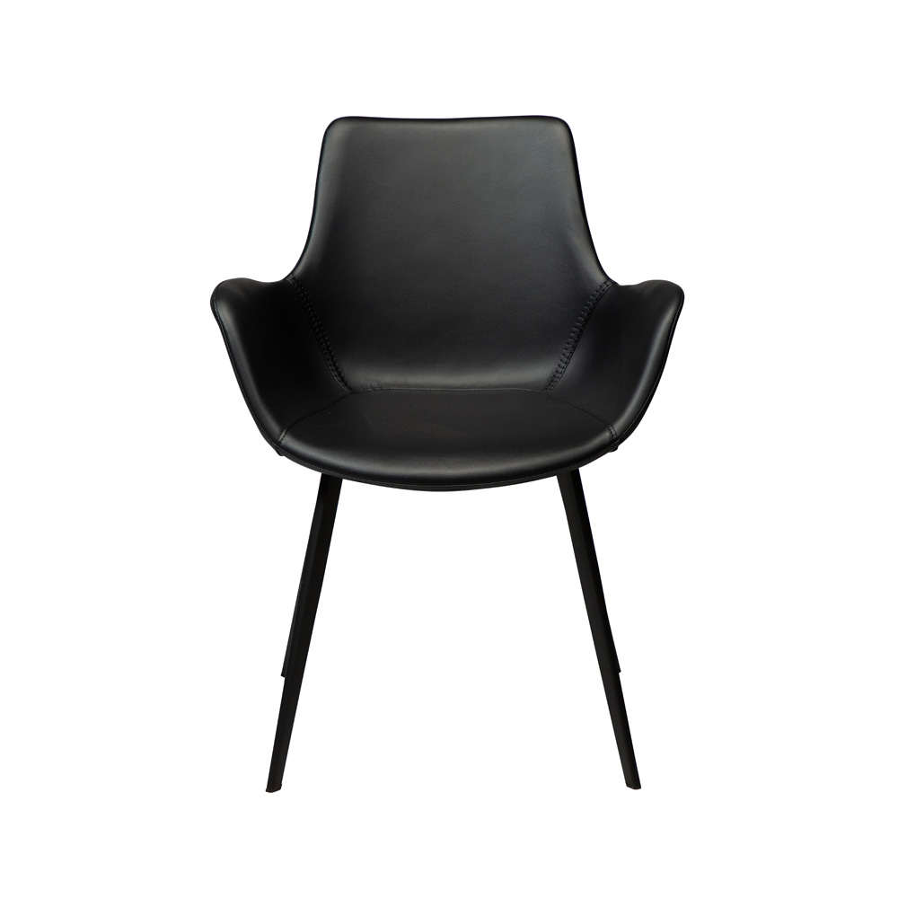 Danform_HYPE_CHAIR_W_ARM_RAVINTOLATUOLI_KAHVILATUOLI_black_art_leather_w_black_metal_legs_04 - Edella Dan-Form Hype Armchair tuoli käsinojallinen
