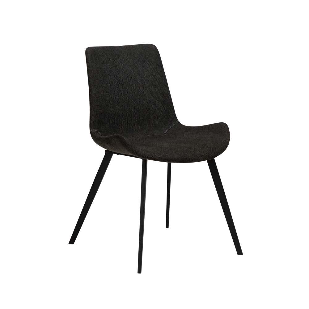 Danform_HYPE_CHAIR_ravintolatuoli_kahvilatuoli_crow_black_fabric_kangas_mustilla_metallijaloilla_01 - Edella Dan-Form Hype Chair tuoli kangas