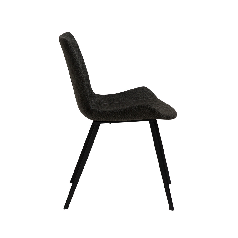 Danform_HYPE_CHAIR_ravintolatuoli_kahvilatuoli_crow_black_fabric_kangas_mustilla_metallijaloilla_03 - Edella Dan-Form Hype Chair tuoli kangas