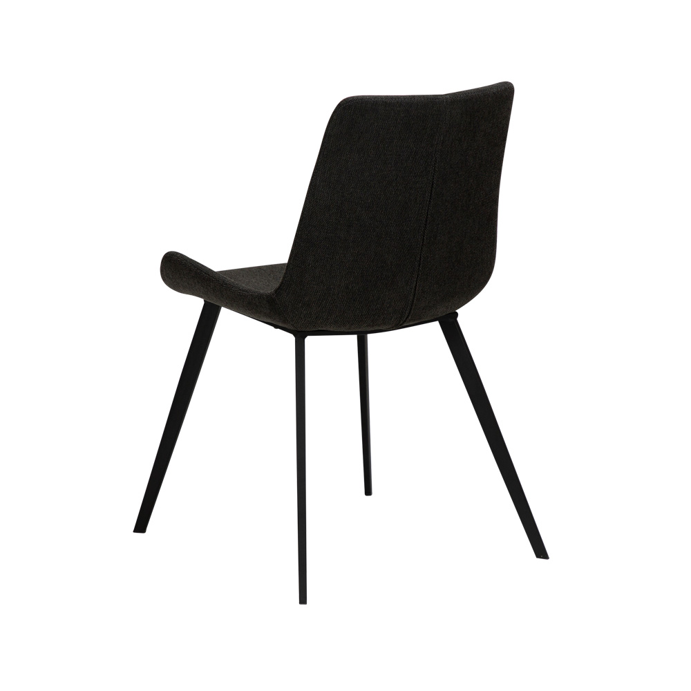 Danform_HYPE_CHAIR_ravintolatuoli_kahvilatuoli_crow_black_fabric_kangas_mustilla_metallijaloilla_05 - Edella Dan-Form Hype Chair tuoli kangas