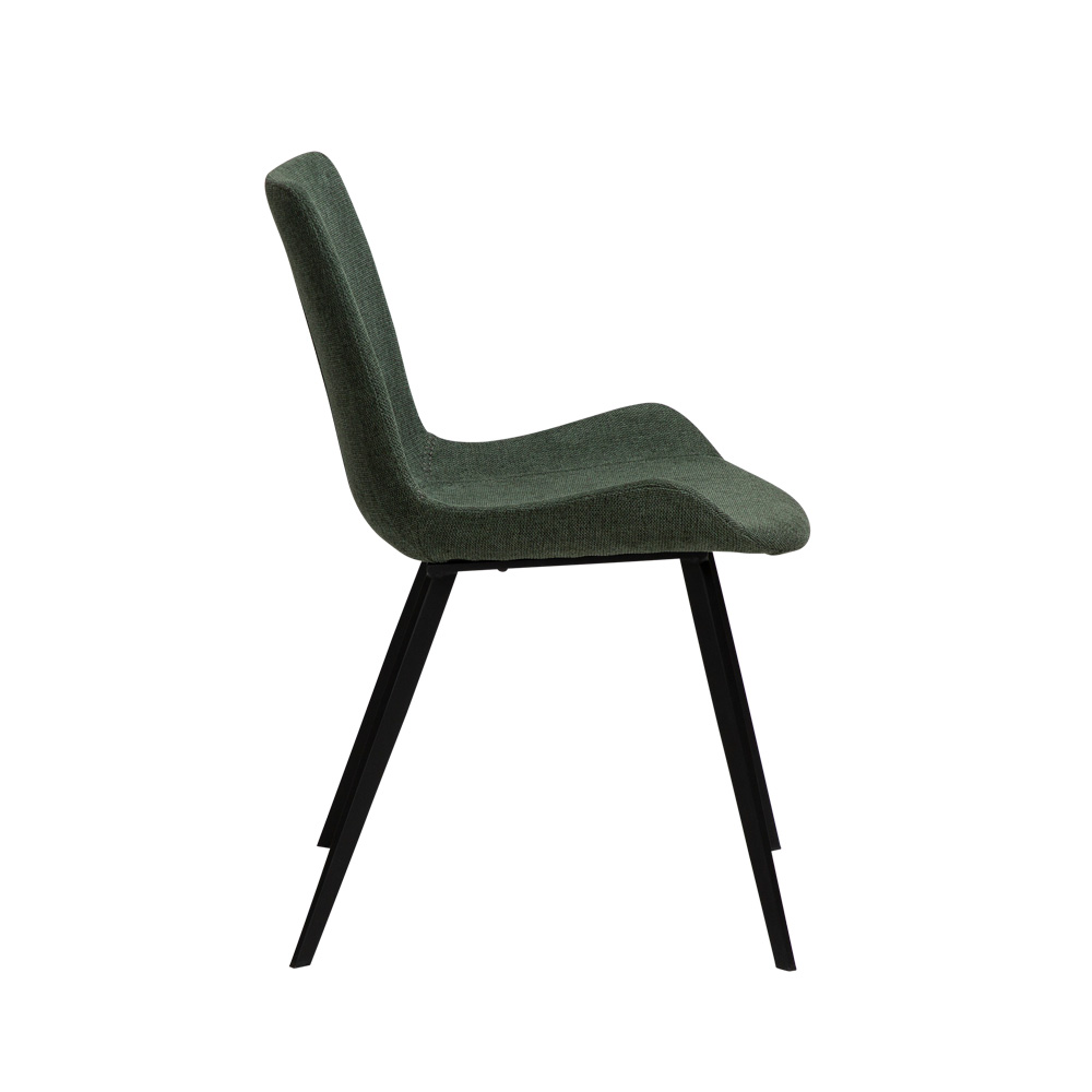 Danform_HYPE_CHAIR_ravintolatuoli_kahvilatuoli_sage_green_fabric_kangas_mustilla_metallijaloilla_03 - Edella Dan-Form Hype Chair tuoli kangas