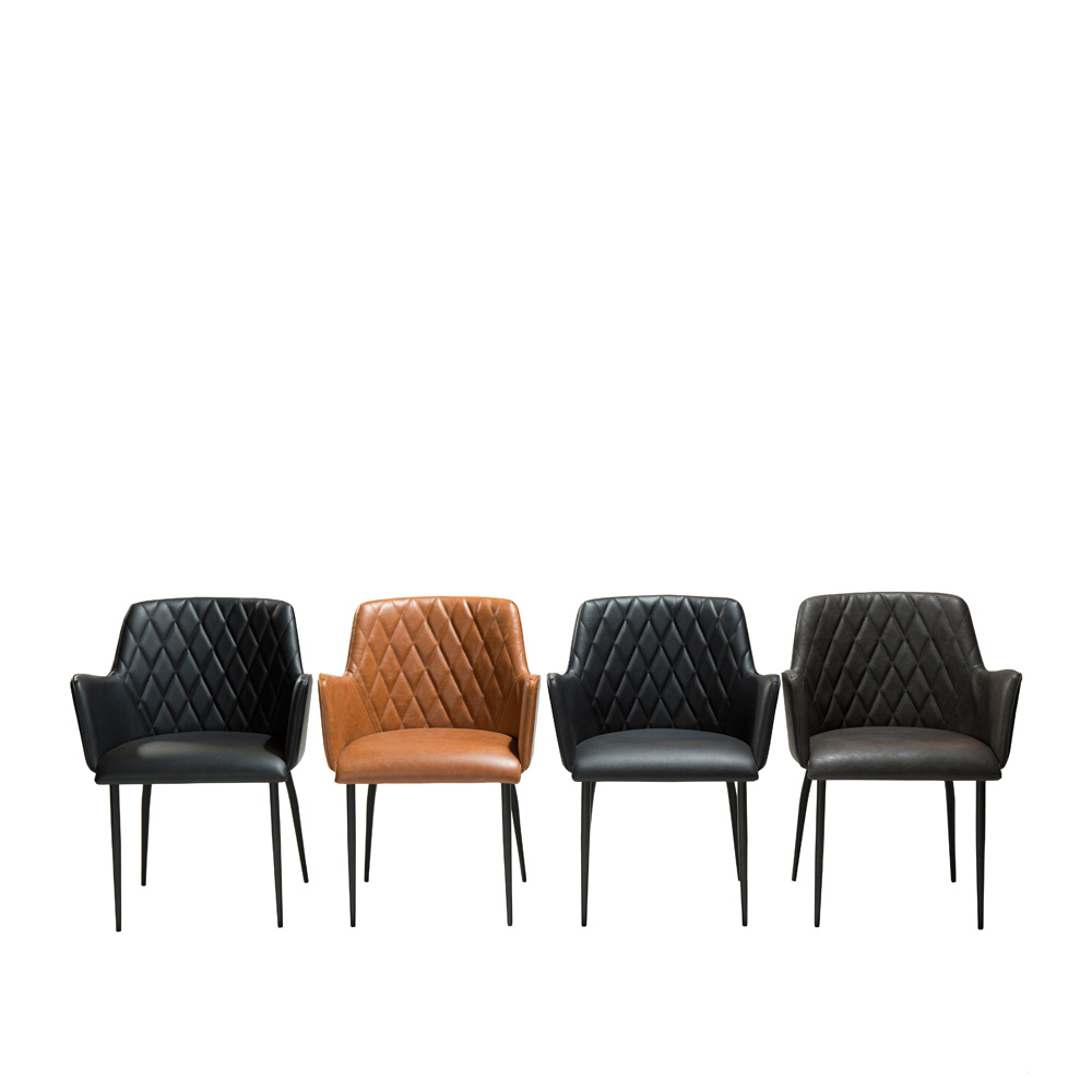 Danform_ROMBO_CHAIR_RAVINTOLATUOLI_KAHVILATUOLI_art_leather_w_black_legs_04 - Edella Dan-Form Rombo Chair tuoli keinonahka