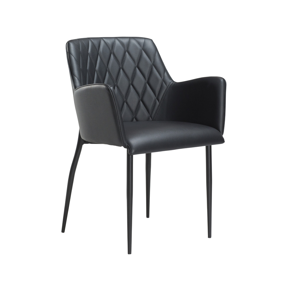 Danform_ROMBO_CHAIR_RAVINTOLATUOLI_KAHVILATUOLI_black_art_leather_w_black_legs_01 - Edella Dan-Form Rombo Chair tuoli keinonahka